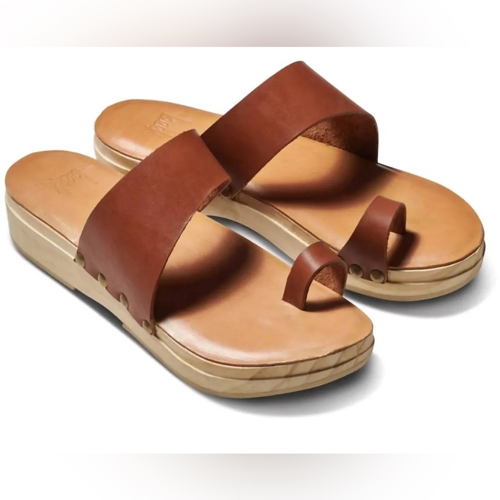 BEEK Tattler Leather Wooden Handmade Platform Sandals NEW
